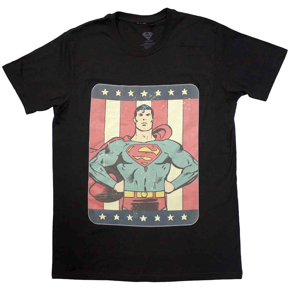 DC Comics Superman - Stripes Tshirt Homme - Noir